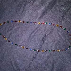 Multi colored long strand necklace